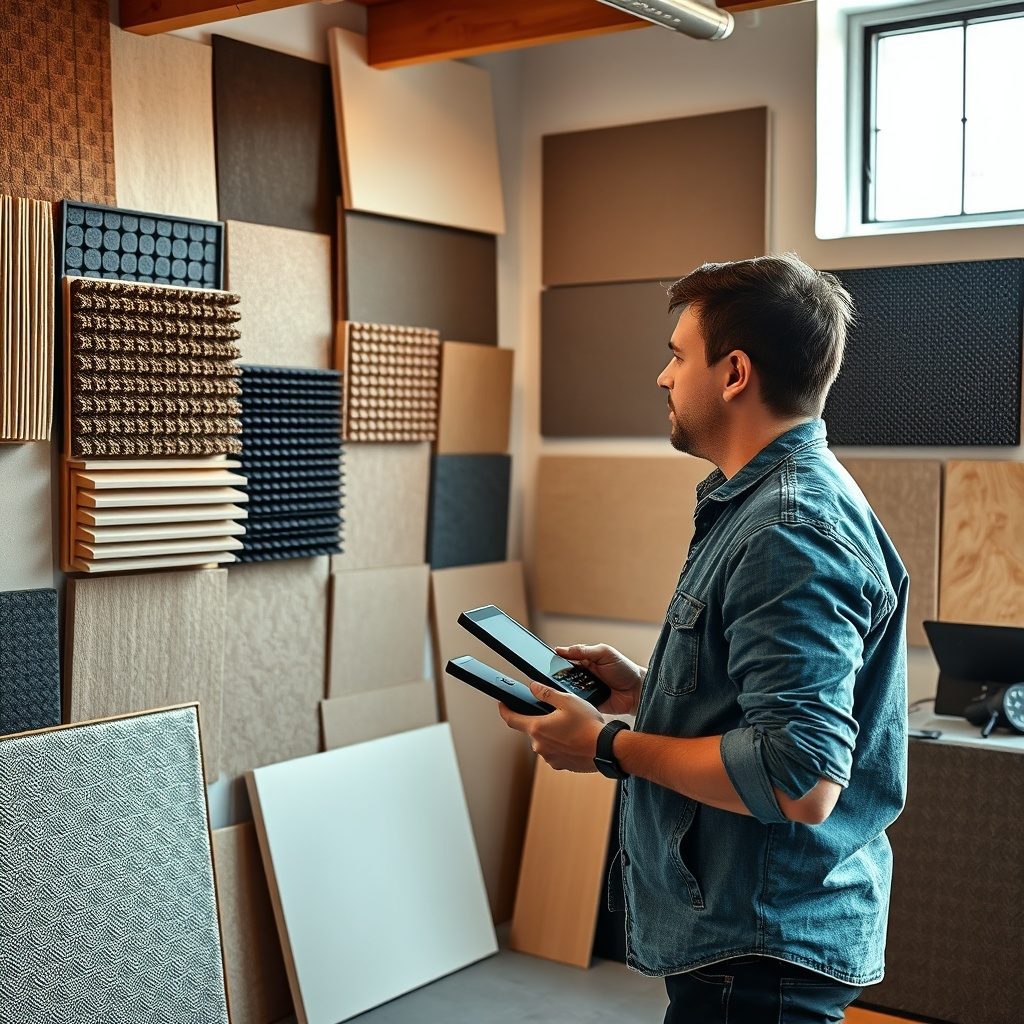 Acoustic panel installation in a home studio