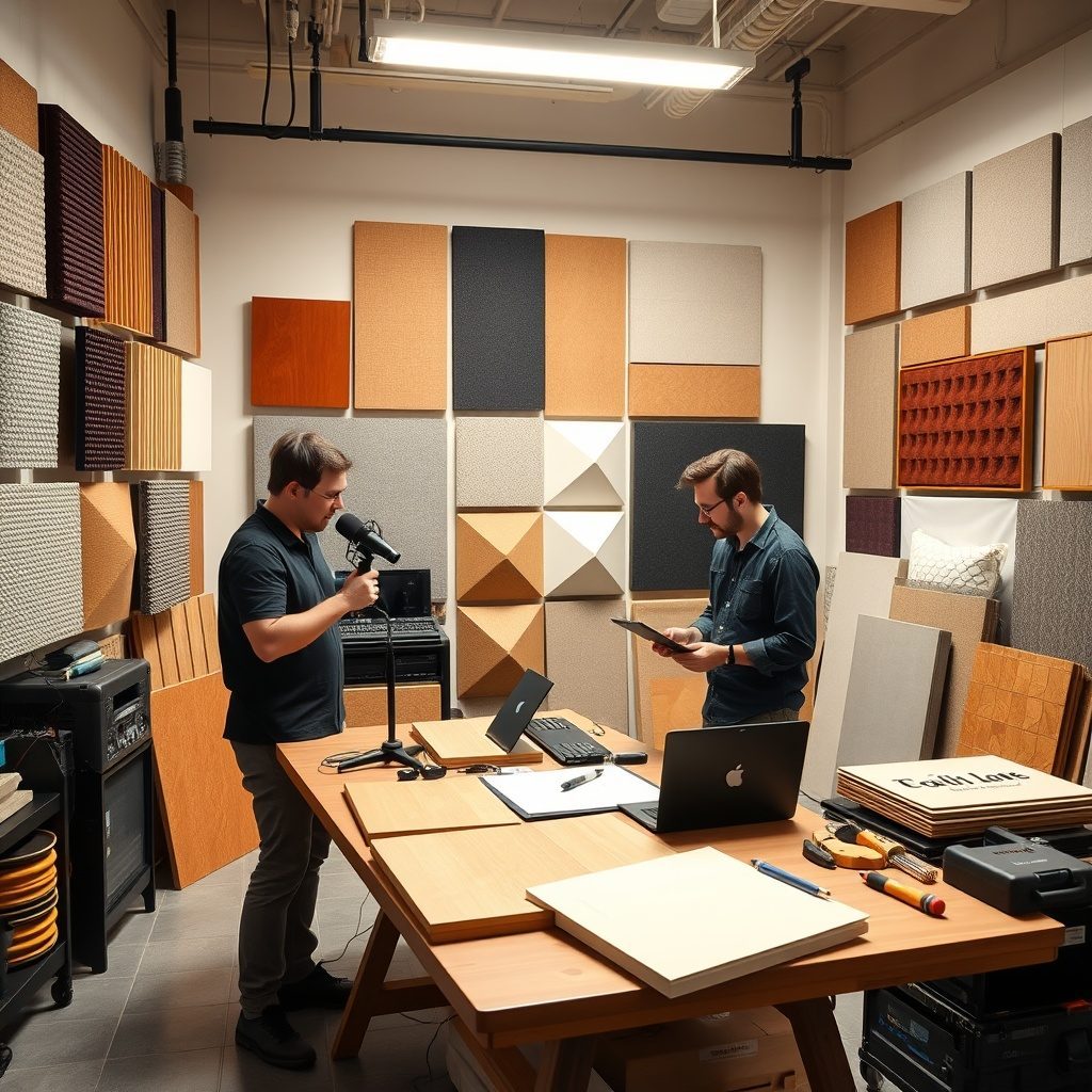 Acoustic panel installation in a home studio