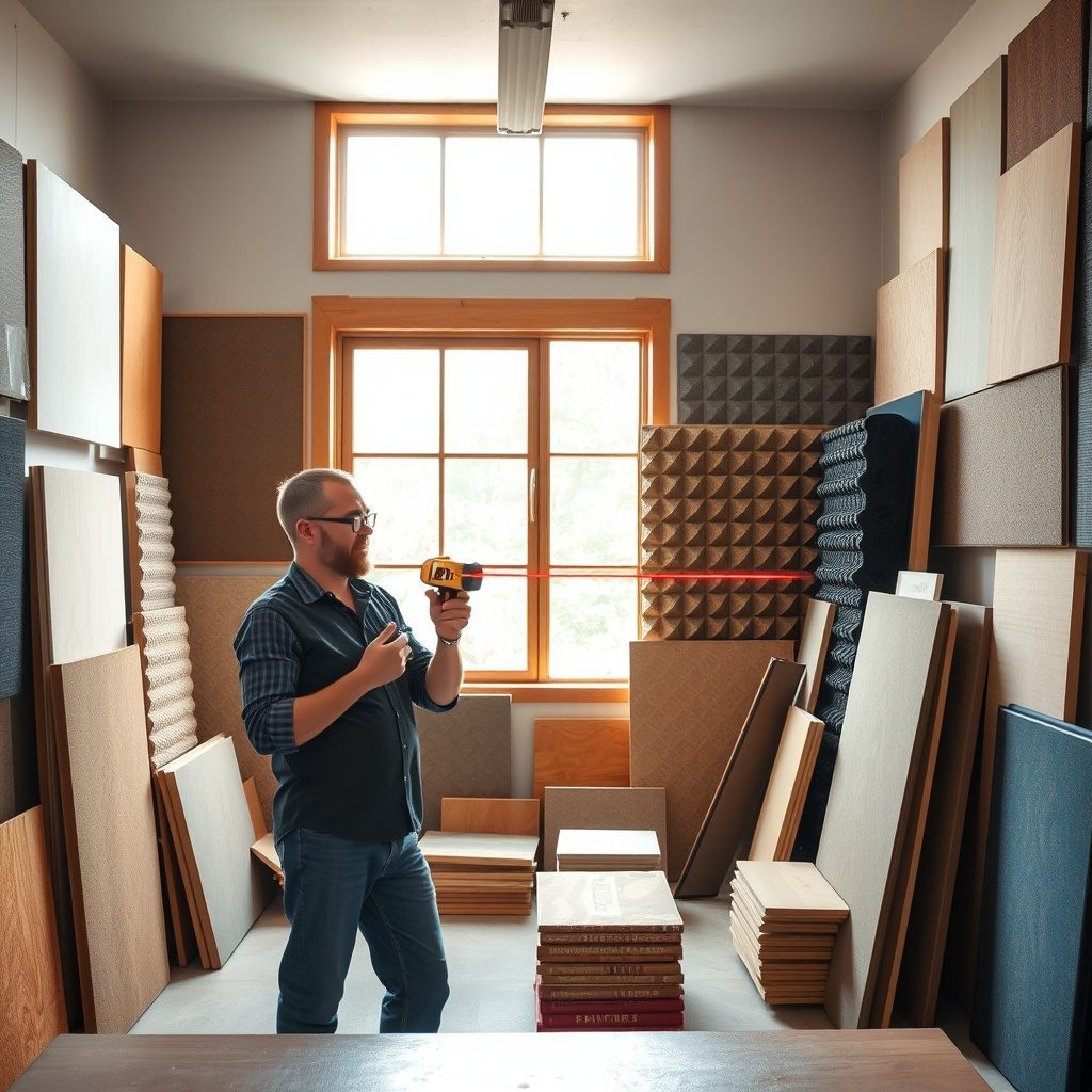 Acoustic panel installation in a home studio